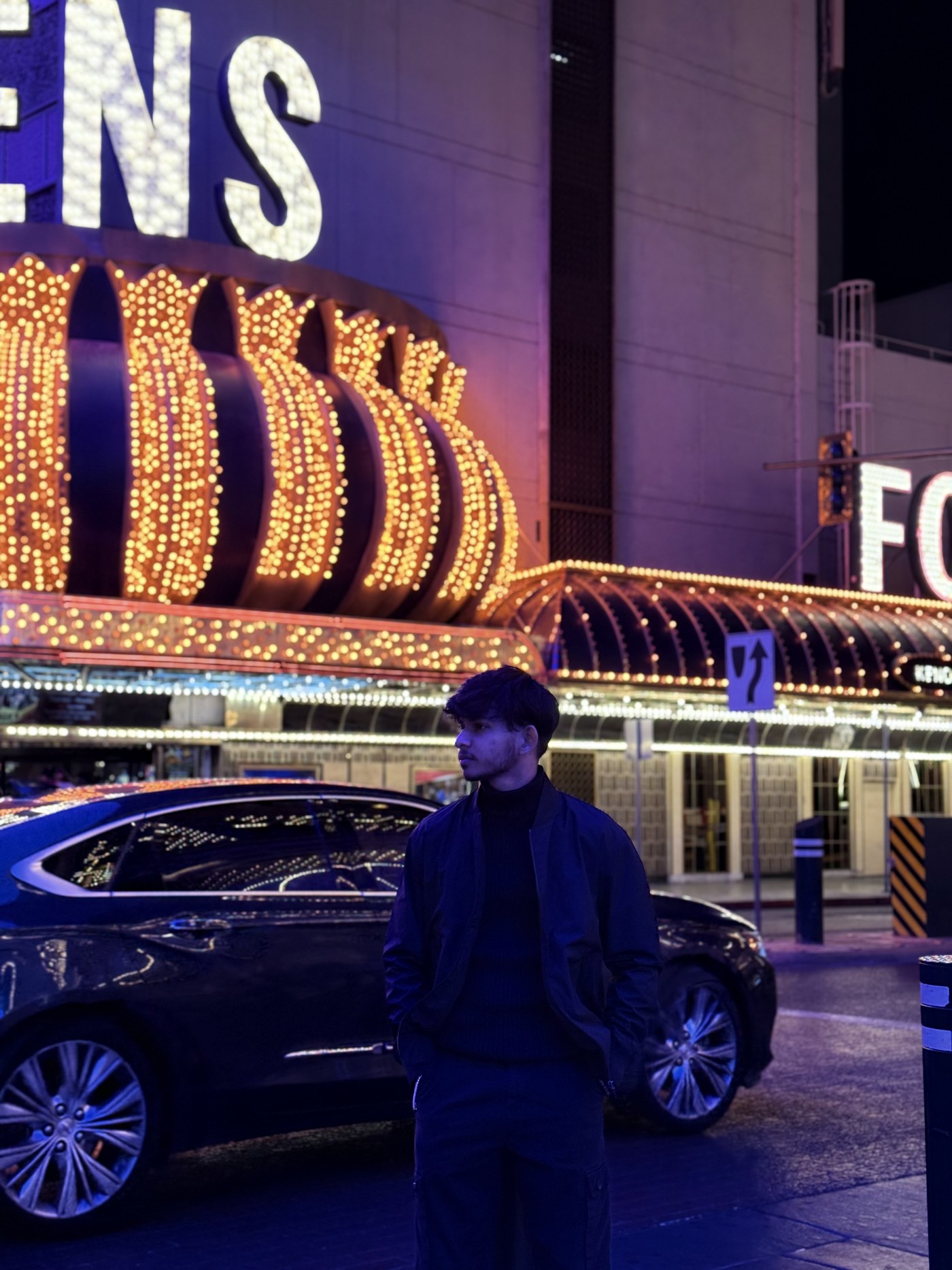 Sricharan in Las Vegas at night